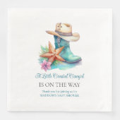 Cowgirl laarzen en schelpen servet (Voorkant)