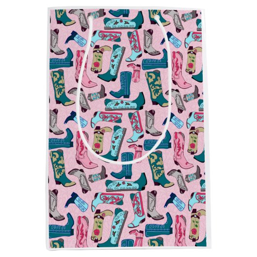 Cowgirl laarzen Gift Bag Medium Cadeauzakje (Voorkant)