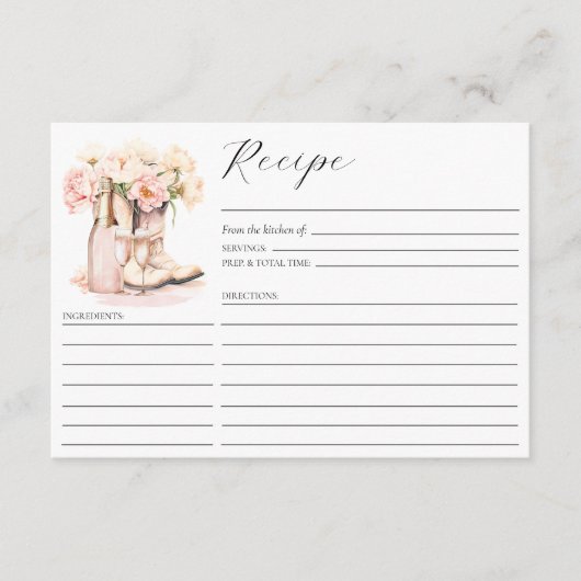 Cowgirl Laarzen Land Pioenrozen Vrijgezellenfeest  Informatiekaartje (Voorkant)