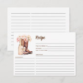 Cowgirl Laarzen Land Pioenrozen Vrijgezellenfeest Informatiekaartje (Voorkant / Achterkant)