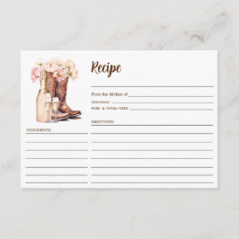 Cowgirl Laarzen Land Pioenrozen Vrijgezellenfeest Informatiekaartje