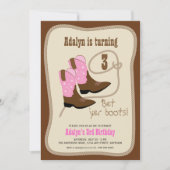 Cowgirl-laarzen | Meisjes Westerse Verjaardagsfees Kaart (Voorkant)