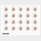 Cowgirl laarzen met bloemen retour adreslabels ronde sticker (Vel)