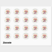Cowgirl laarzen met bloemen retour adreslabels ronde sticker (Vel)