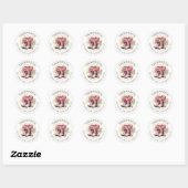 Cowgirl laarzen met bloemen retour adreslabels ronde sticker (Vel)