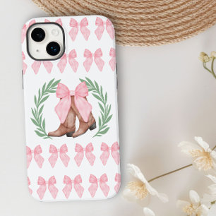 Cowgirl-laarzen met lauwerkrans en roze strikken Case-Mate iPhone 14 plus hoesje