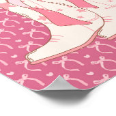Cowgirl laarzen met roze lint Coquette Art Print (Hoek)