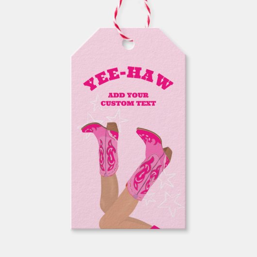 Cowgirl-laarzen op maat Gepersonaliseerd Cadeaulabel (Voorkant)
