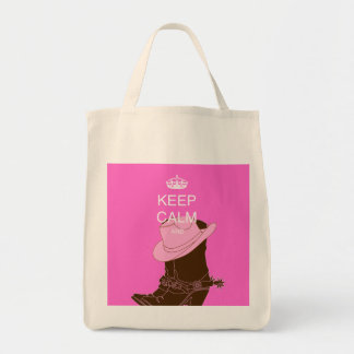 COWGIRL laarzen pet roze houden kalm Tote Bag