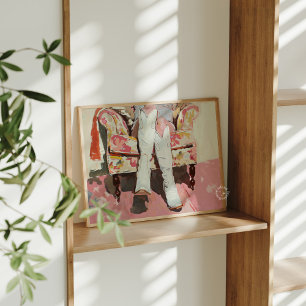 Cowgirl Laarzen Schilderen Retro  Glossy Poster