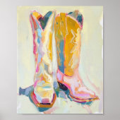 Cowgirl Laarzen Schilderij Decor, Westerne Ranch Poster (Voorkant)