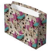 Cowgirl laarzen ster studded retro patroon groot cadeauzakje (Achterkant Gekanteld)