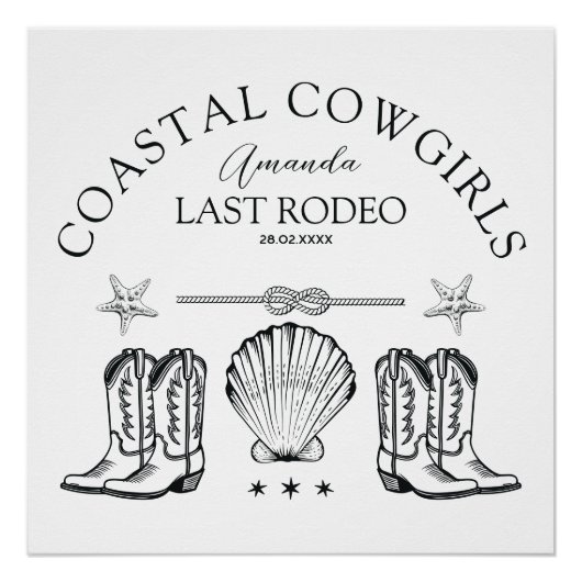 Cowgirl-laarzen voor een westerse vrijgezellenfees perfect poster (Voorkant)