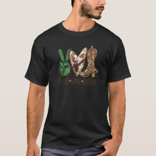 Cowgirl Laarzen Vrede Liefde Rodeo Woestijn Cactus T-shirt