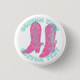 Cowgirl laarzen vrijgezellenontwerp ronde button 3,2 cm