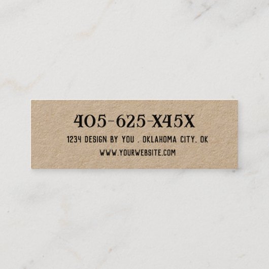 Cowgirl laarzen Western thema Mini Visitekaartje (Achterkant)