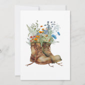 Cowgirl Laarzen Wilde Bloemen Bruiloft Feest  Kaart (Achterkant)