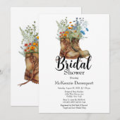 Cowgirl Laarzen Wilde Bloemen Bruiloft Feest  Kaart (Voorkant / Achterkant)