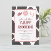 Cowgirl Laatste Rodeo Disco Bachelorette Kaart (Staand voorkant)