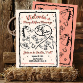 Cowgirl Laatste Rodeo Hand getrokken Funky Bachelo Kaart