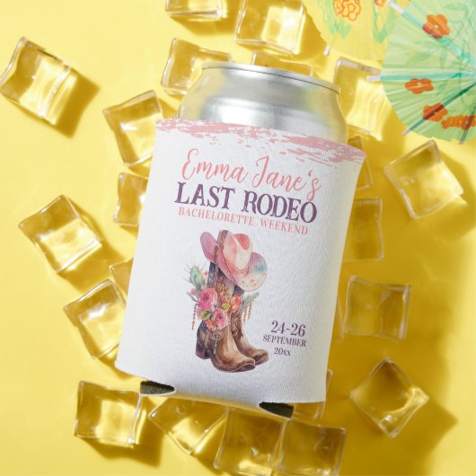 Cowgirl Laatste Rodeo Roze Bachelorette Blikjeskoeler (Insitu Zomer)