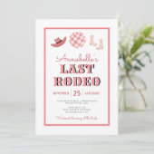 Cowgirl Laatste Rodeo Roze Disco Bachelorette Week Kaart (Staand voorkant)