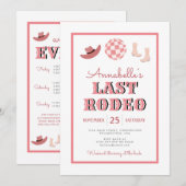 Cowgirl Laatste Rodeo Roze Disco Bachelorette Week Kaart (Voorkant / Achterkant)