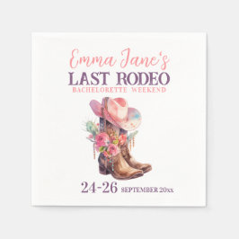 Cowgirl laatste rodeo roze vrijgezelle servet