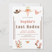 Cowgirl laatste rodeo vrijgezellenfeest kaart (Voorkant)