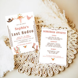 Cowgirl laatste rodeo vrijgezellenfeest kaart