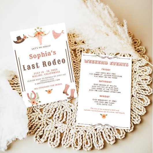 Cowgirl laatste rodeo vrijgezellenfeest kaart