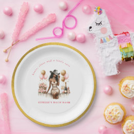 Cowgirl Laatste Rodeo Westerne vrijgezellenfeest Papieren Bordje