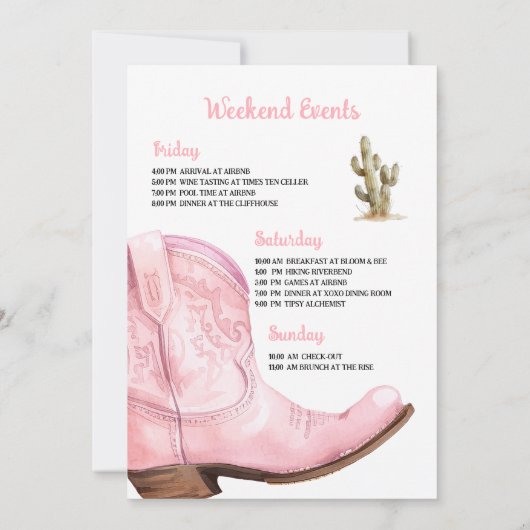 Cowgirl Laatste uitnodiging voor Rodeo Bachelorett (Achterkant)