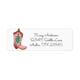 Cowgirl-label voor kerstcadeauadres etiket
