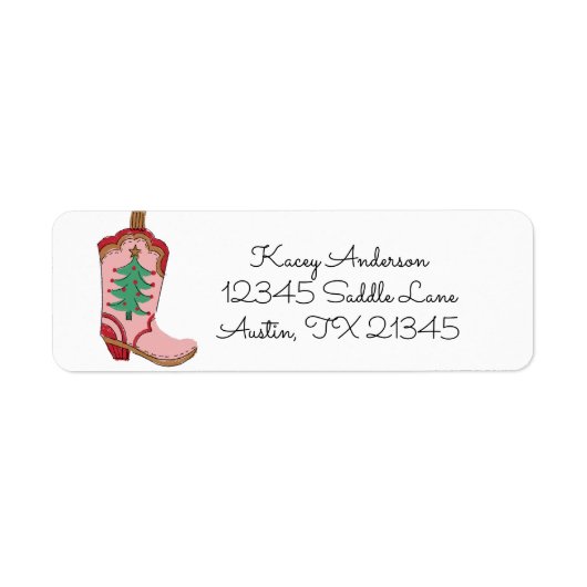 Cowgirl-label voor kerstcadeauadres etiket (Voorkant)