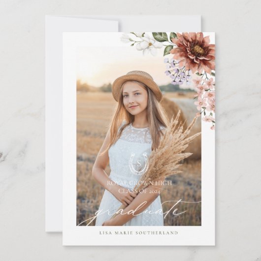 Cowgirl Land Western Foto Afstudeerfeest Kaart (Voorkant)