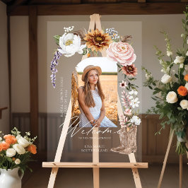 Cowgirl Land Western Foto Afstuderen Welkom Acryl Bord