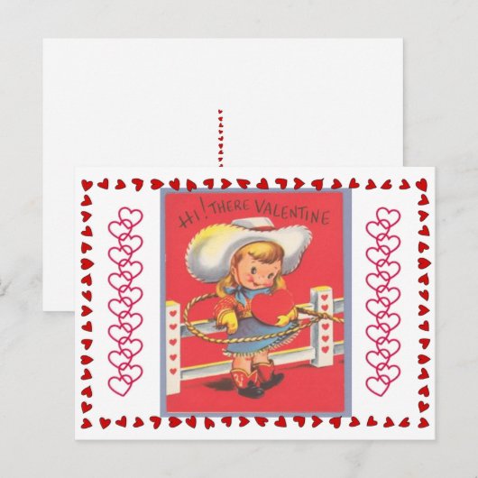  Cowgirl Lassos Je Valentijn van het hart Briefkaart (Voorkant / Achterkant)