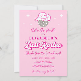 Cowgirl Last Rodeo Bachelorette Feest Kaart