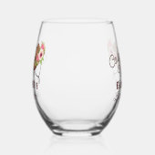 Cowgirl Last Rodeo Rustiek Roze Bloemen Custom Wijnglas Zonder Voet (Rechts)