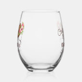 Cowgirl Last Rodeo Rustiek Roze Bloemen Custom Wijnglas Zonder Voet (Links)