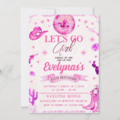 Cowgirl Laten we naar het feest gaan uitnodiging (Voorkant)