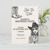 Cowgirl, laten we wild doen kaart (Staand voorkant)