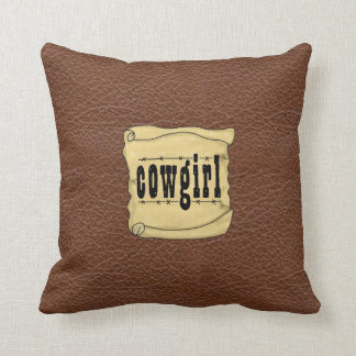 Cowgirl Leather Print Scroll MoJo Sierkussen