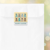 Cowgirl Leopard Print Blue Brown Easter Bunnies   Vierkante Sticker