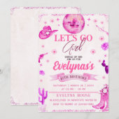 Cowgirl Lets Go Feest Uitnodiging (Voorkant / Achterkant)