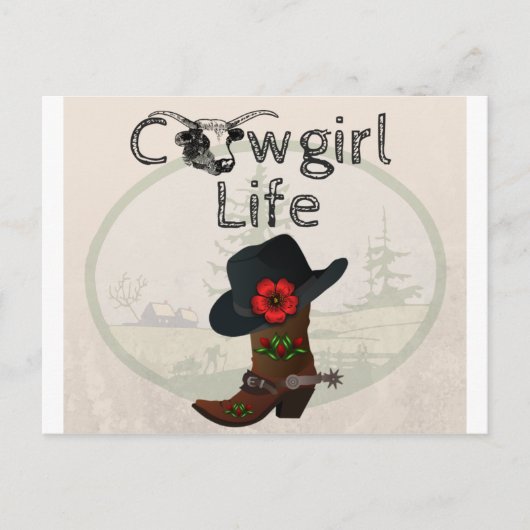 Cowgirl Life Briefkaart (Voorkant)
