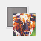 Cowgirl - Longhorn Koe Magnet (Voorkant / Achterkant)