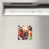 Cowgirl - Longhorn Koe Magnet (Insitu (Vaatwasser))