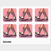 Cowgirl Loop Laarzen Coquette Pop Art Stickers (Vel)